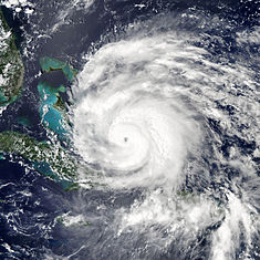 Hurrikan Irene am 24. August als ein Hurrikan der Kategorie 3