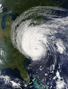 Hurrikan Isabel bei der Annäherung an die Outer Banks in North Carolina.
