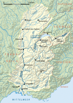 Flusslauf und Einzugsgebiet