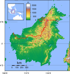 Borneo topographisch