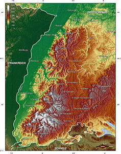 Topographie des Schwarzwaldes