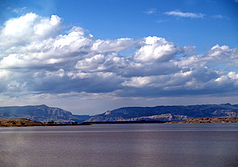 Das Boysen Reservoir von Süden
