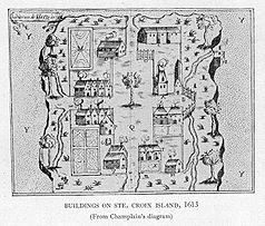 Die Siedlung auf Saint Croix Island ca. 1613