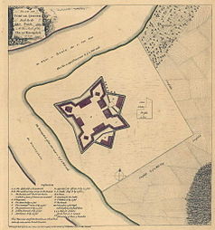 Karte von Fort Duquesne um 1754