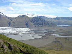 Blick über Skaftafellsjökull und Svínafellsjökull zum Öræfujökull