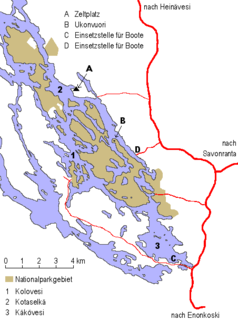 Karte des Kolovesi-Nationalparks
