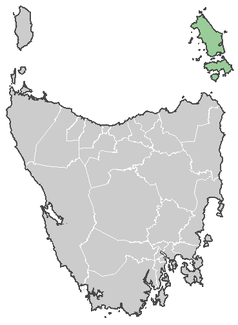 Lage von Flinders Island (grün gekennzeichnet)