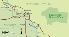 Landkarte des Mallee-Cliffs-Nationalparks