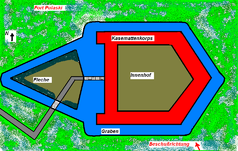 Plan Fort Pulaski (mit Fleche nach 1872)