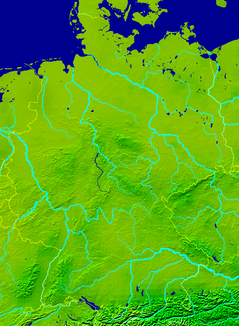 Lage der Fulda (dunkelblau) in Deutschland