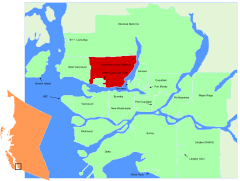 Lage in der Region Vancouver