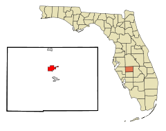 Hardee County Florida Incorporated and Unincorporated areas Wauchula Highlighted.svg