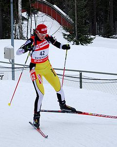 Janka Gereková während der Biathlon-WM 2008 in Östersund.
