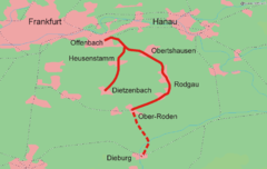 Strecke der Rodgaubahn