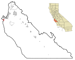 Monterey County California Incorporated and Unincorporated areas Carmel-by-the-Sea Highlighted.svg