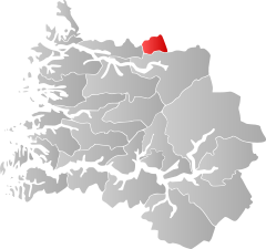 Lage der Kommune in der Provinz Sogn og Fjordane