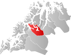 Lage der Kommune in der Provinz Troms