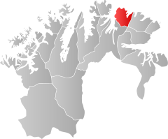 Lage der Kommune in der Provinz Finnmark