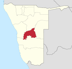 Karte Khomas in Namibia
