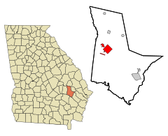 Tattnall County Georgia Incorporated and Unincorporated areas Reidsville Highlighted.svg