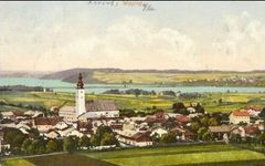 Waging und Waginger See auf Postkarte von 1900