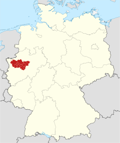 Deutschland-Karte mit hervorgehobenem Ruhrgebiet