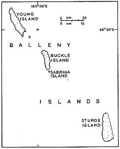 Karte der Balleny-Inseln