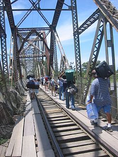 Die panamaisch-costa-ricanische Grenzbrücke