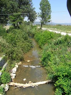 Der Rosia kurz vor der Mündung in den Merse. Blick von der Strada Provinciale 99