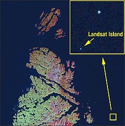 Landsat Island, aufgenommen 2007 von Landsat-7