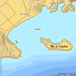 Die Île à Vache vor der Südküste der Tiburon-Halbinsel Haitis