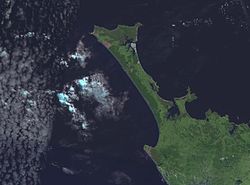 NASA - Satellitenaufnahme der Aupouri Peninsula