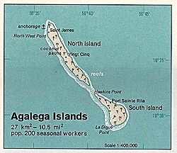 Karte der Agalega-Inseln
