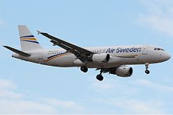 Ein Airbus A320-200 der Air Sweden
