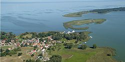Łysa Wyspa aus der Luft von Altwarp aus gesehen
