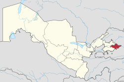 Lage der Provinz Andijon in Usbekistan