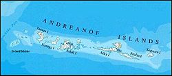 Karte der Andreanof-Islands, Delarof-Islands im Westen
