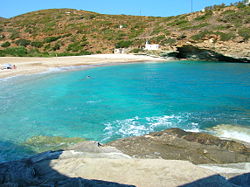 Strand von Vitali auf der Insel Andros