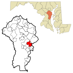 Anne Arundel County Maryland Incorporated and Unincorporated areas Annapolis Highlighted.svg