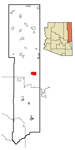 Apache County Incorporated and Unincorporated areas Houck highlighted.svg