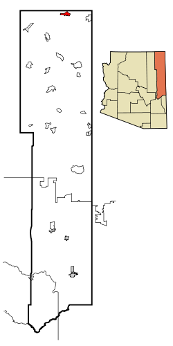 Apache County Incorporated and Unincorporated areas Red Mesa highlighted.svg