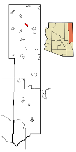 Apache County Incorporated and Unincorporated areas Round Rock highlighted.svg