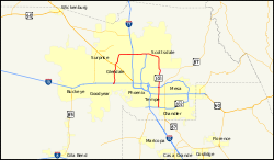 Karte der Arizona State Route 101