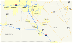 Karte der Arizona State Route 187