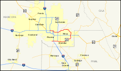 Karte der Arizona State Route 202