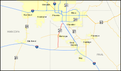 Karte der Arizona State Route 347