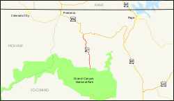 Karte der Arizona State Route 67