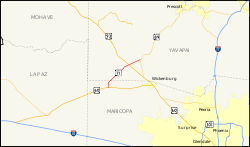 Karte der Arizona State Route 71