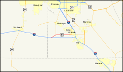 Karte der Arizona State Route 84