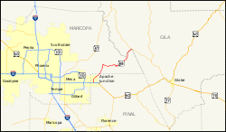 Karte der Arizona State Route 88